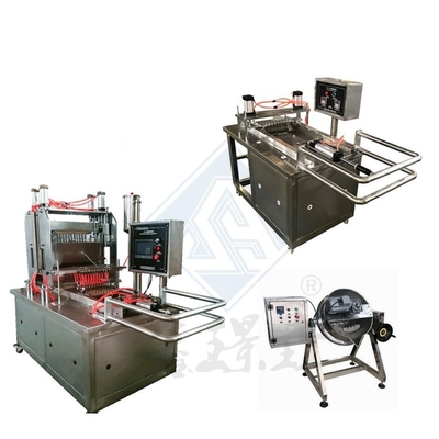 Macchina automatica per la fabbricazione di caramelle da gomma per la fabbricazione di caramelle da pectina, caramelle da gelatina e cioccolato.